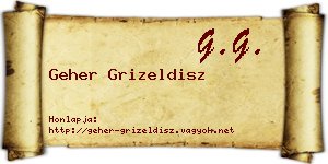 Geher Grizeldisz névjegykártya